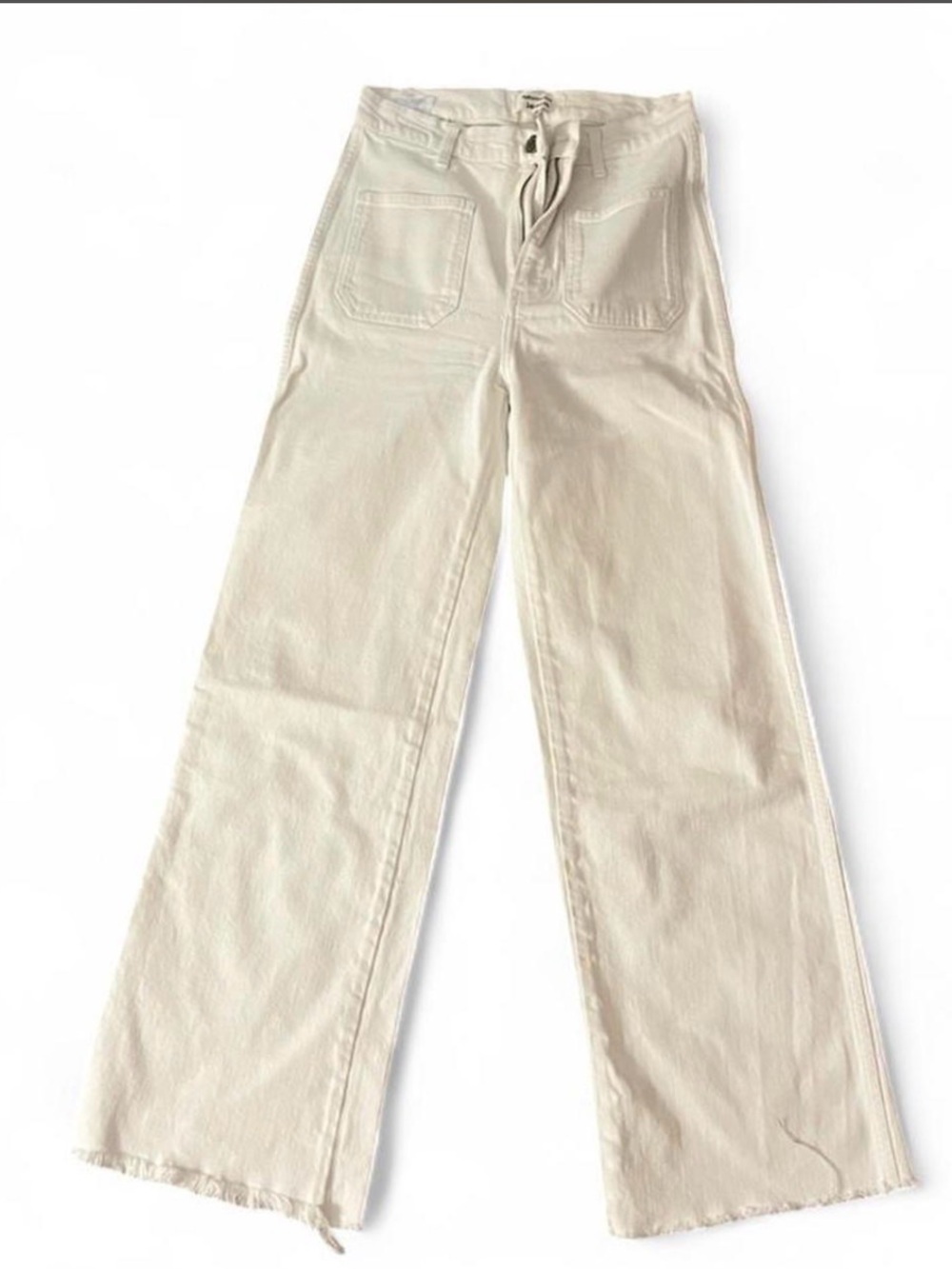 Reformation High-Rise Wide Leg White Jeans
